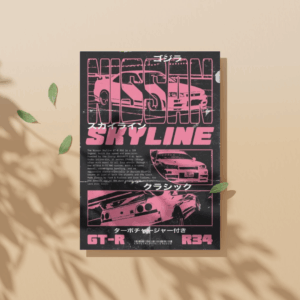 Nissan Skyline GT-R R34 car poster