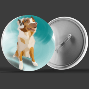 Joyful Dog Portrait in Digital Art Style Badge