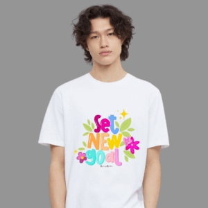 Set New Goal – Motivational Floral Art Tshirt
