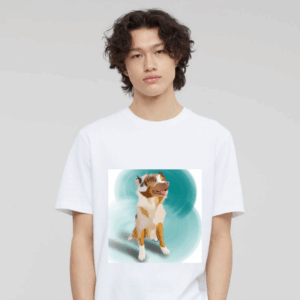 Joyful Dog Portrait in Digital Art Style Tshirt