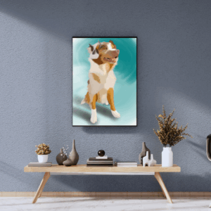 Joyful Dog Portrait in Digital Art Style canvas print